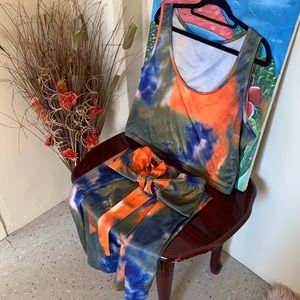 3X Two piece tie-dye outfit